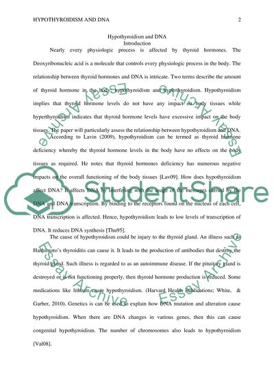 Hypothyroidism and dna