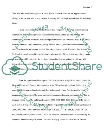 The Costs Implications of the Sarbanes-Oxley