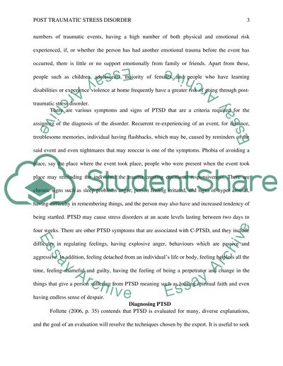 Causes and Symptoms of Post-traumatic Stress Disorder