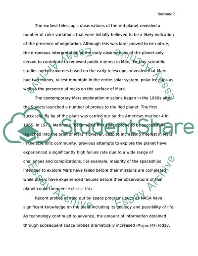 Planet Mars NASA Mission