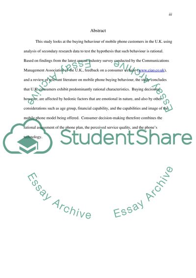 Mobile Phone Buying Behaviour in the UK