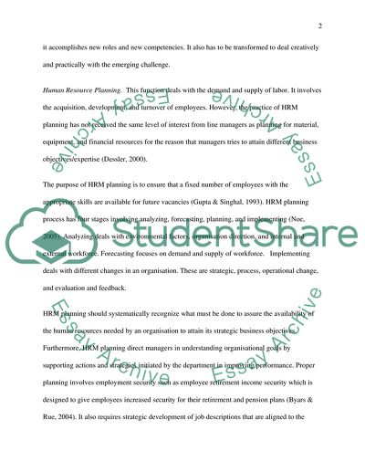 The Human Resources Strategy as a Source of Competitive Advantage