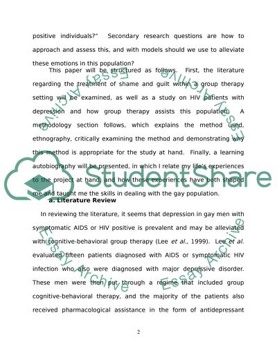 Working with gay males who are HIV positive or symptomatic