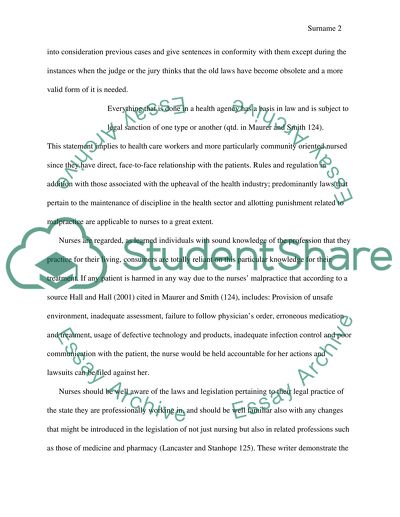 Health care laws and how it affects working nurses