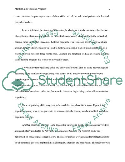 Mental Skills Training Program