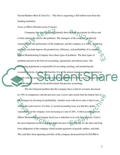 Case Analysis-Milton Manufacturing Company