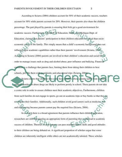 Parents Involvement in Their Children Education