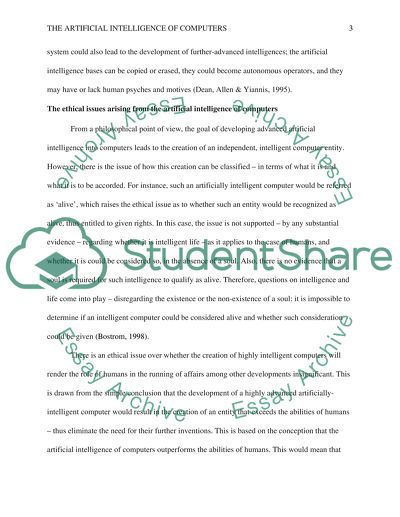 Ethical Issues With The Artificial Intelligence Of Computers