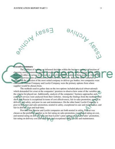 Justification Report Part 3