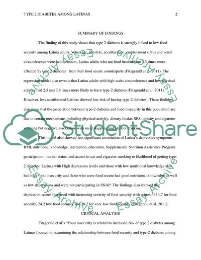 Type 2 Diabetes among Latinas