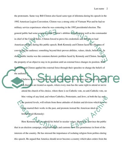 Comparing Rhetoric Styles of Kennedy and Clinton