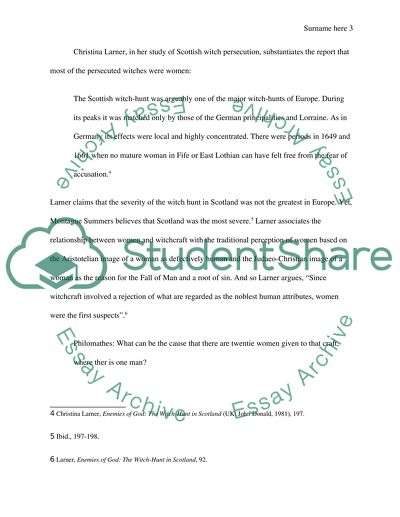 Witch-hunting in Scotland: A Gender-Based Analysis