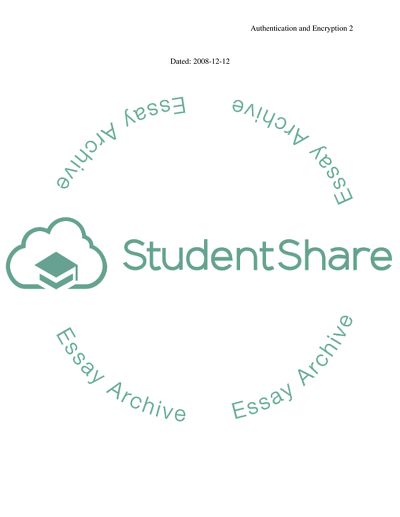 Security through Authentication and Encryption