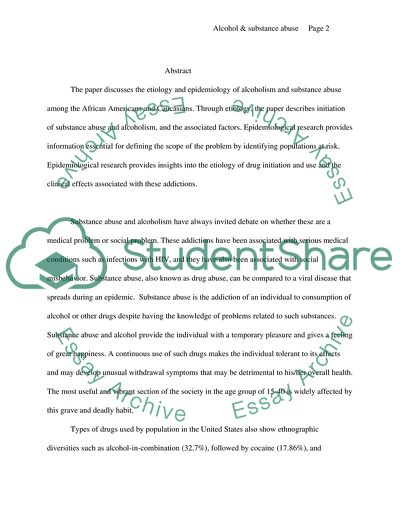 Alcohol and Substance Abuse in Blacks and Whites