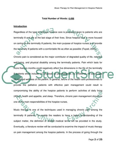 Improving the Mood of Palliative Patients by Using of a Single Session Music Therapy