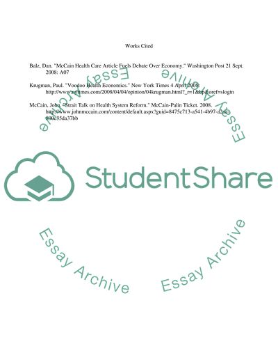 McCain Health Care Article Fuels Debate Over Economy