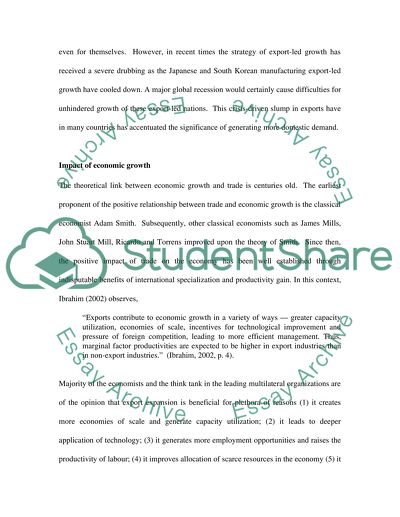 The Export of Manufactured Goods to Generate Economic Growth