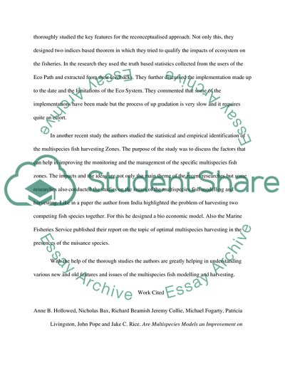 Multispecies Models as an Improvement on Single Species Models for Measuring Fishing Impacts on Marine Ecosystem