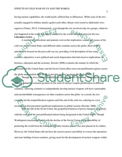 Effects of Cold War on the United States and the World