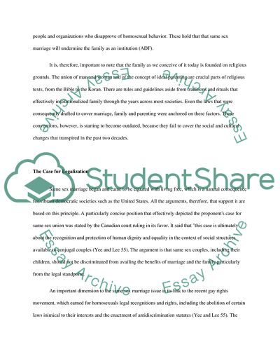 Legalizing Same-Sex Marriage in the US