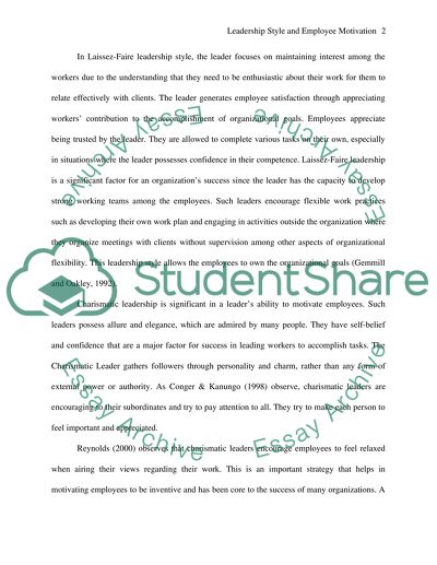 Leadership Style and Employee Motivation