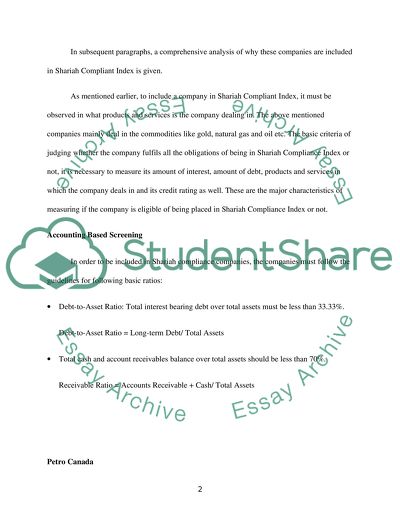 Shariah Compliant Companies in S&P/TSX 60 Shariah Index