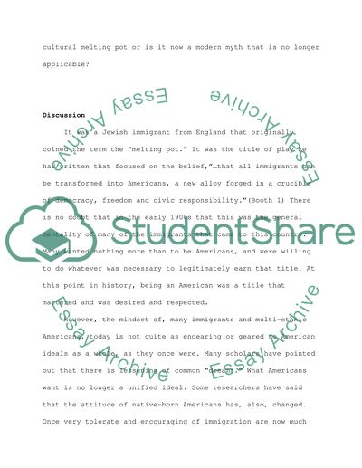 The American Melting Pot: Reality or Myth