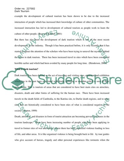 Dark Tourism Development