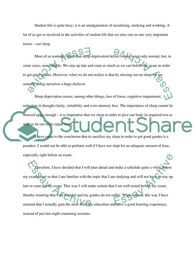 The Importance of Sleeping for a Student