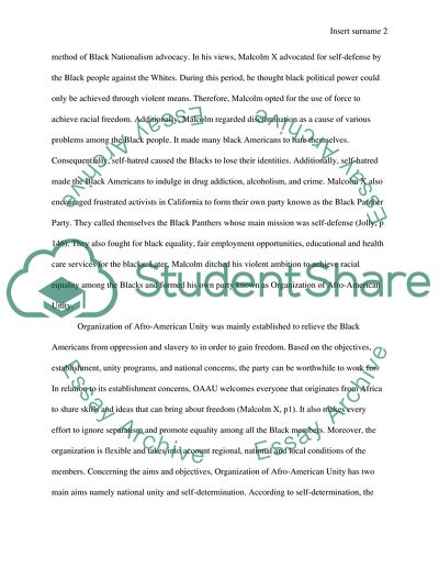 Malcolm X and Black Nationalism