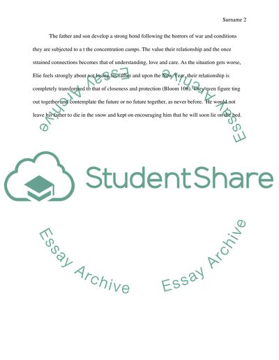 How Eliezers relations with his father changes throughout the novel