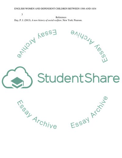 English Women and Dependent Children between 1500 and 1834