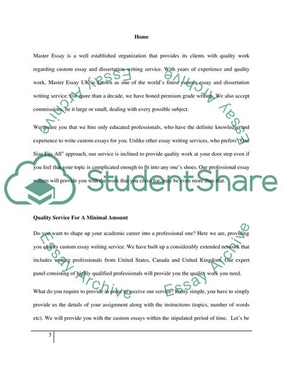 Promoting Web-content Services: The Master Essay UK Organization