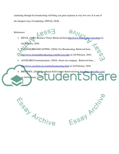 Landing site - Faxbroadcasting