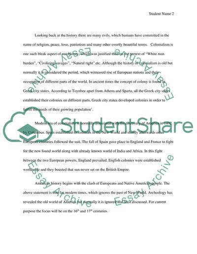English colonization on the indigenous peoples of the New World in the 16th and 17th centuries