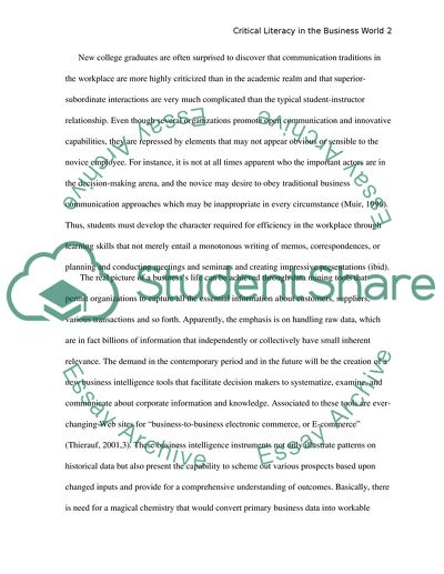 Critical Literacy in the Business World