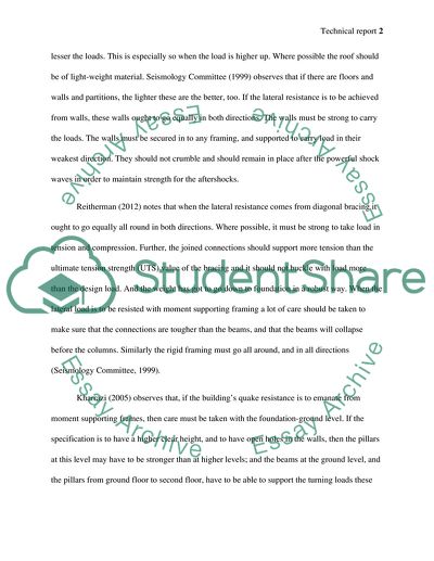 Technical report: Building designs and materials to reduce natural disasters damage