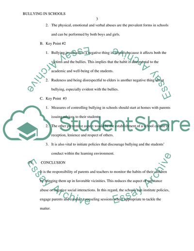 &quot;Bullying in Schools&quot;