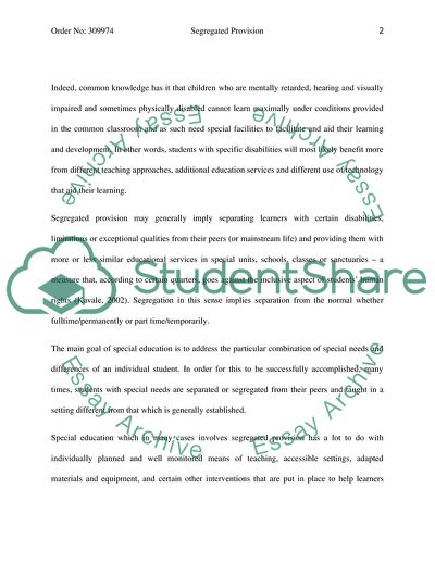 The Segregated Provision