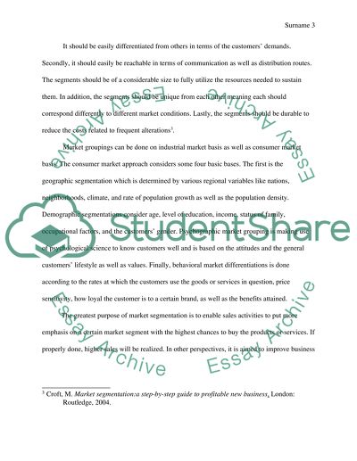 Marketing Segmentation and Targeting