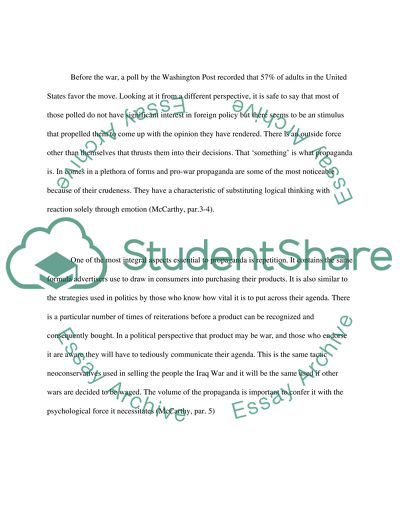 Propaganda in Terms of Psychological War