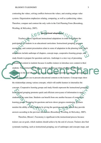 Blooms Taxonomy Within a Planning Pyramid