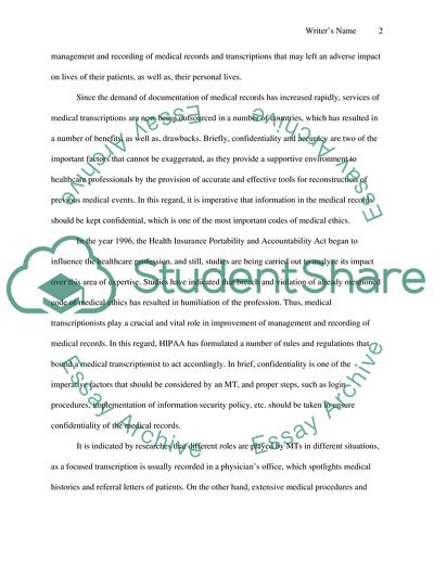 The Role of Medical Records