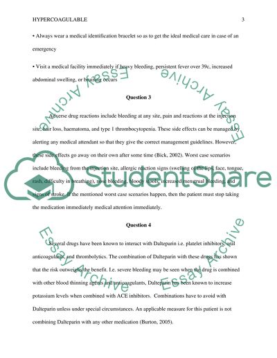 Hypercoagulable State