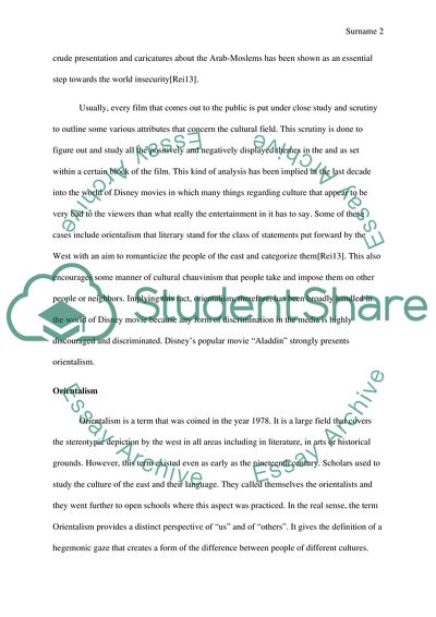 Edward Saids Orientalism and Orientalism in Aladdin