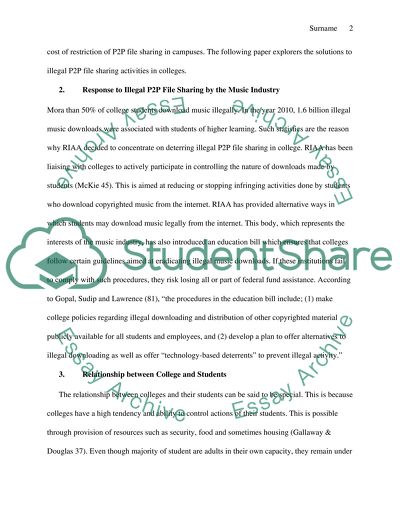 Illegal P2P File Sharing on Institutions of Higher Learning