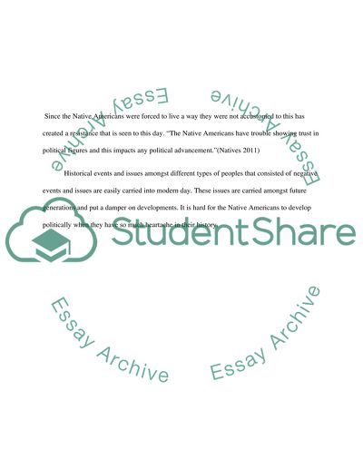 Historical Events and Issues that Impact Political Development Amongst Native American Communities