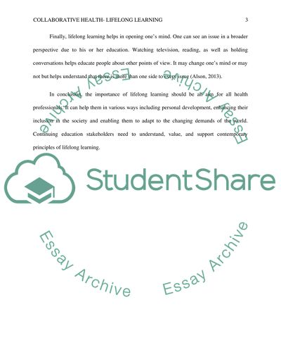 Collaborative Health- LIfelong Learning