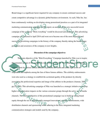 Promotional Experience of Nike Incorporation