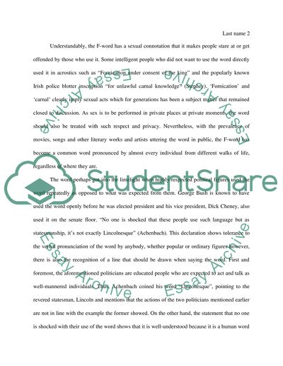 Analyzing The F Word